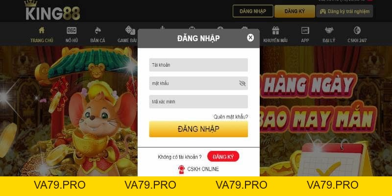 Hướng dẫn đăng nhập King88 thông qua 3 bước đơn giản - Va79