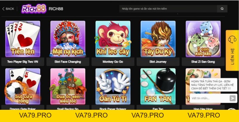 Game bài RICH88 King88 - Cá Cược Hấp Dẫn Ăn Thưởng Lớn - Va79